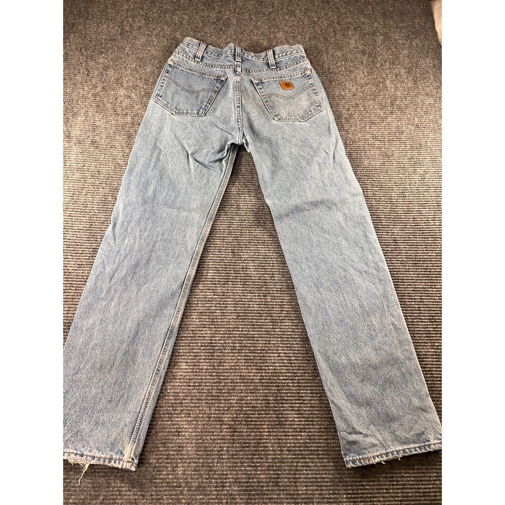Vintage Carhartt Relaxed Fit Jeans Mens 32x34 Distressed Hem USA Workwear - Picture 8 of 16